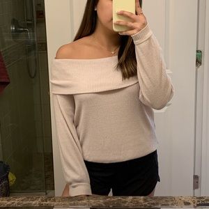 Abercrombie Off-the-Shoulder Cream Sweater